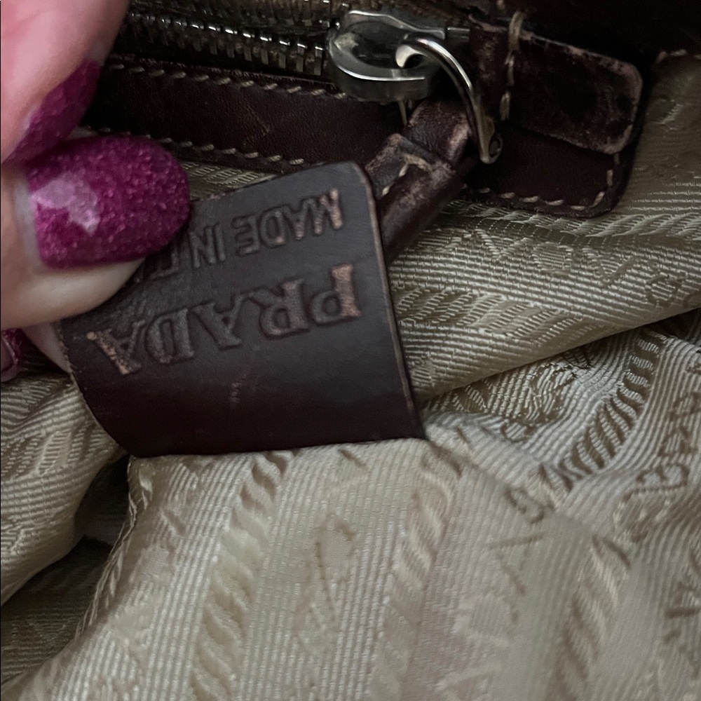 Prada Beige and Dark Brown Tote - Picture 8 of 8